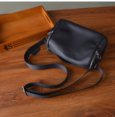 Leather Men's Small Barrel Side Bag 