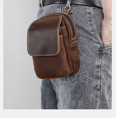 Small Leather Pouch for Belt 