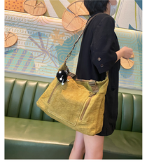 Canvas Large Shoulder Bag Canvas Handbag Green Canvas Crossbody Bag - Feltify