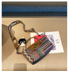 Canvas Small Boho Crossbody Bag Boho Canvas Small Handbag Embroidery Shoulder Bag - Feltify