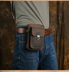 Leather Cell Phone Holster Belt Pouch Cell Phone Purse Crossbody Leather Belt Bag for Men smartphone crossbody bag