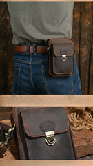 Leather Cell Phone Holster smartphone crossbody bag Belt Pouch Cell Phone Purse Crossbody Leather Belt Bag for Men