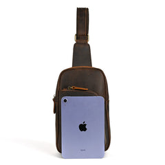 Brown Leather Sling Backpack for Men - iwalletsmen