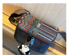 Embroidery Canvas Small Shoulder Bag Boho Waist Bag Boho Crossbody Bag - Feltify