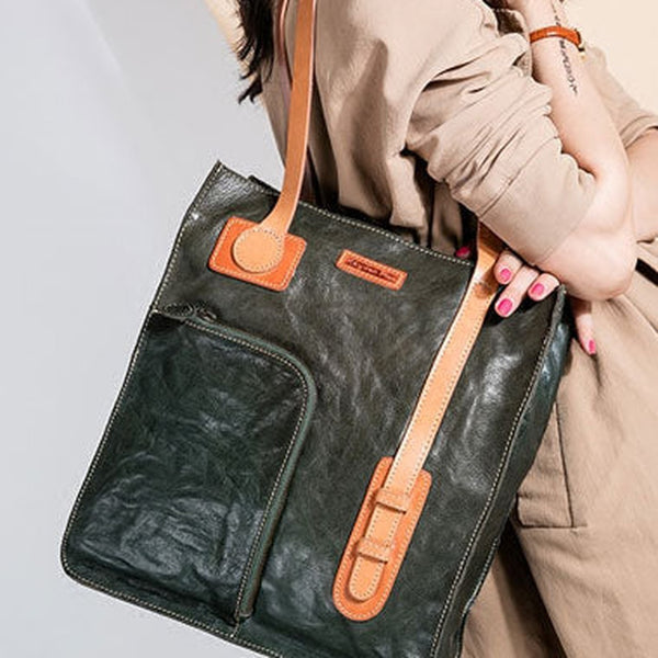 Unique Handmade Leather Handbag Tote Bag Shoulder Bag Purse For Women