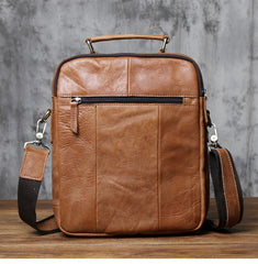 Cool Leather Brown Small Mens Messenger Bag Vintage Shoulder Bag  for Men - EverHandmade