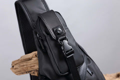 Sling Bag for Big Man - Black Large Sling Backpack - Large Sling Bag for Big Guys
