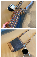 Embroidery Canvas Small Boho Crossbody Bag Boho Canvas Small Bucket Shoulder Bag - Feltify