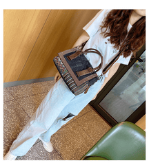 Boho Handbag Boho Crossbody Bag Black Gray Canvas Ladies Handbags Canvas Boho Shoulder Bag - Feltify