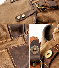leather canvas backpack​ Waxed Canvas Backpack With Laptop Compartment Canvas And Leather Backpack Hiking Backpack for Men 