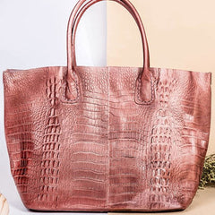 Genuine Leather Bag Crocodile Style Tote Bag Handbag Shoulder Bag Purse For Women