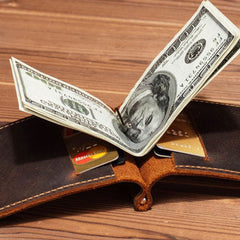Handmade Genuine Leather Wallet billfold Leather Wallet Slim Bifold Wallet Bag For Mens