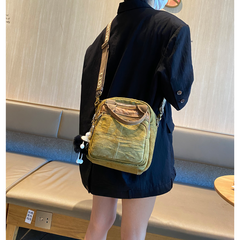 Green Canvas Convertible Crossbody Bag 