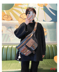 Canvas Boho Sling Bag Womens Crossbody Backpack Canvas Boho Embroidery Waist Bag - Feltify