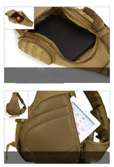 Tactical Large Sling Bag for Big Guys - Water Bottle Pocket