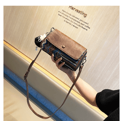 Denim Shoulder Bag Embroidery Jean Bag Bohemian Style Black Gray Denim Small Crossbody Bag - Feltify