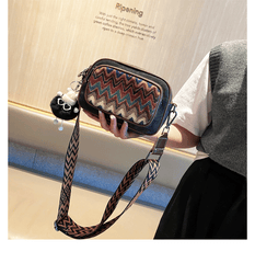 Boho Embroidery Canvas Small Crossbody Bag Bohemian Canvas Small Shoulder Bag - Feltify