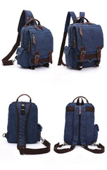 Brown Sling Bag for Big Man –  Convertible Canvas Large Sling Backpack – Large Canvas Sling Bag for Big Guys