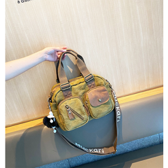 Green Canvas Women's Handbags Canvas Leather Handbags Shoulder Bag Crossbody Bag - Feltify
