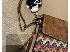Bohemian Denim Clutch Purse Denim Shoulder Bag Convertible Embroidery Jean Bag - Feltify