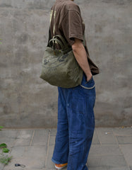 Army Green Tote Handbag Canvas Tote Bag Green Distressed Canvas Tote Shoulder Bag - Feltify
