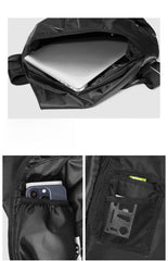 sling fanny pack​ Black Travel Large Sling Bag For Big Men Cool Nylon Large Hiking Sling Bag For Big Men