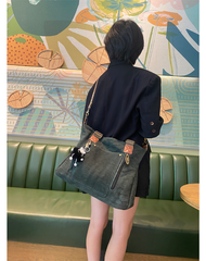 Canvas Large Shoulder Bag Canvas Handbag Green Canvas Crossbody Bag - Feltify