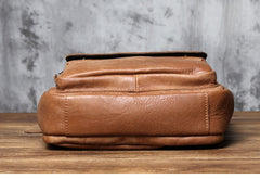 Cool Leather Brown Small Mens Messenger Bag Vintage Shoulder Bag  for Men - EverHandmade