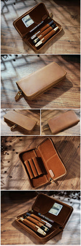 Black Leather Fountain Pen Case Black Luxury Leather Pen Case