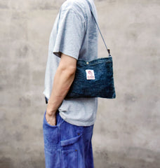 Blue Small Denim Crossbody Bag for Men Small Messnger Bag Womens Jeans Shoulder Bag - Feltify