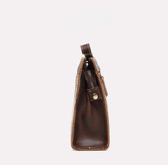 Brown Leather Clutch Wristlet Large Men's Leather Clutch Purse - iwalletsmen