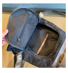 Boho Style Backpack Womens Canvas Backpack Black Gray Embroidery Vintage Boho Backpack - Feltify