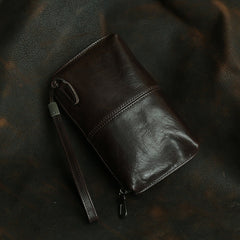 Black Wristlet Clutch Wallet for Men Mens Clutch Leather Wallet - iwalletsmen