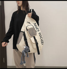 Nylon Large Sling Bag For Big Men White Waterproof Hiking Huge Sling Bag For Women