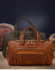 Vintage Leather Duffle Bag for Men 16L Mens Leather Weekend Bag Large Leather Duffle Bag 