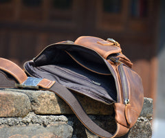 Brown Leather Extra Large Waist Pack - iwalletsmen