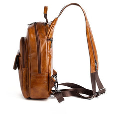 Large Leather Sling Bag - Top Handle