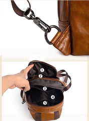 Large Leather Sling Bag - Front Pocket