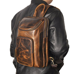 Sling bag for big man - leather texture and stitching detail close-up