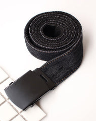 Vintage Mens Black Denim Slim Belts Denim Blue Belts Vintage Belt For Men