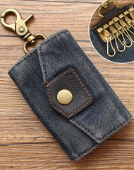 Cool Denim Mens Keys Wallet Denim Key Holders With Belt Clip for Women