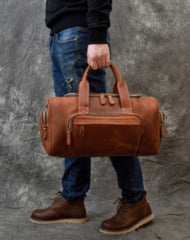 Vintage Leather Duffle Bag for Men 16L Mens Leather Weekend Bag Large Leather Duffle Bag 