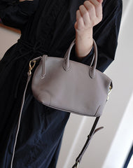 Classic Black Leather Small Work Handbag Women Large Work Shoulder Bag for Women