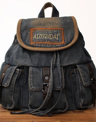 Vintage Womens Denim Backpacks School Backpack Blue Denim School Rucksack For Women