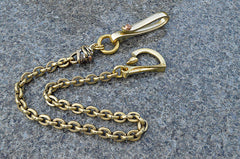 Brass Wallet ChainSolid Brass Cool Rock Skull Wallet Chain