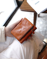Cute Black Leather Womens Billfold Wallet Classic Vertical Small Wallet For Women