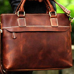 Genuine Leather Mens Briefcase Messenger Bag Laptop Bag Shoulder Bag for men