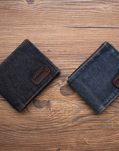 Denim Wallets Denim Mens Slim billfold Wallet Denim Bifold Wallets For Men