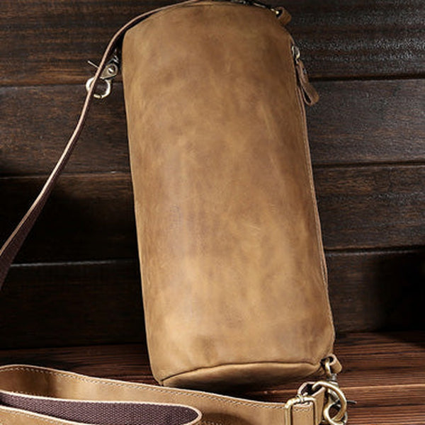 Genuine Leather Cool Chest Bag Sling Bag Crossbody Bag Travel Bag Hiking Bag For Mens