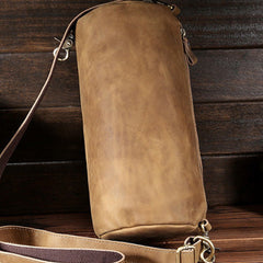 Genuine Leather Cool Chest Bag Sling Bag Crossbody Bag Travel Bag Hiking Bag For Mens